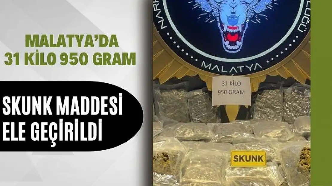 Malatyada 31 kilo 950 gram skunk maddesi ele geçirildi