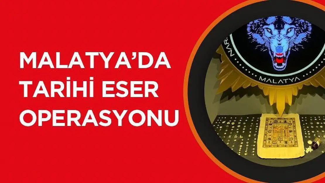 Malatyada tarihi eser operasyonu