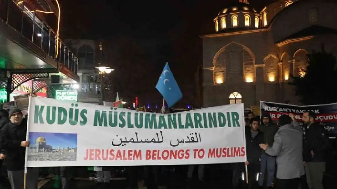 'Malatyalılar Kur´an-ı Kerim yakılmasını protesto için yürüdü'