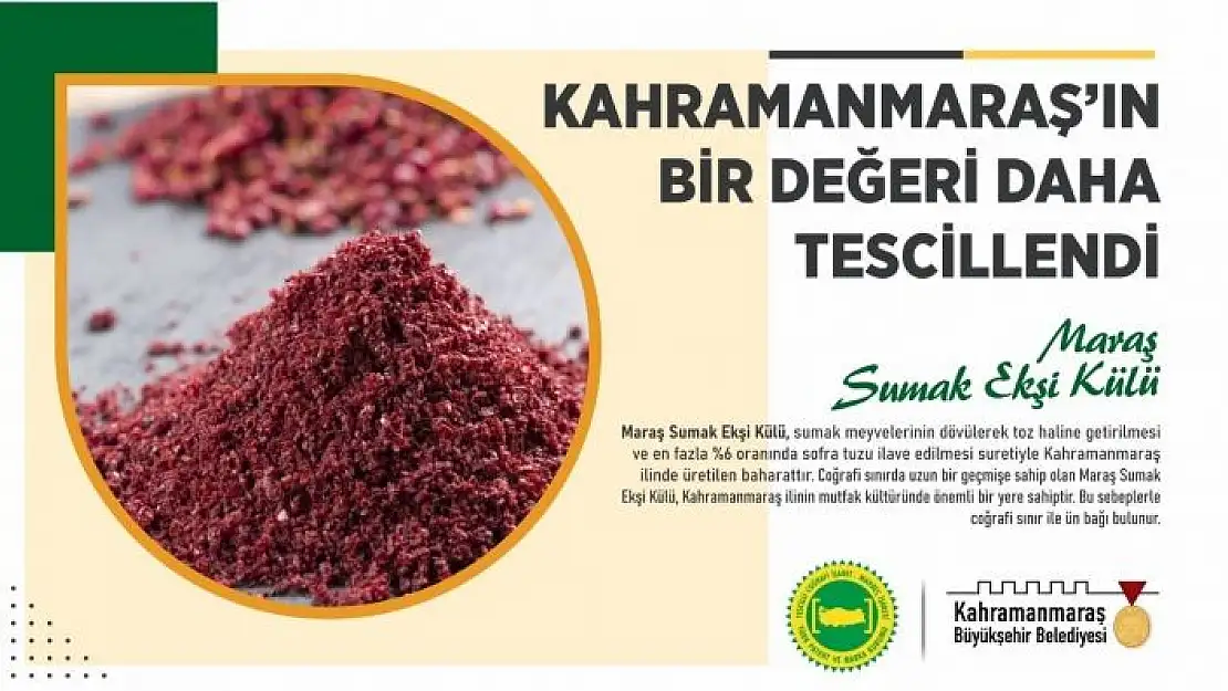 'Maraş Sumak Ekşi Külü tescillendi'