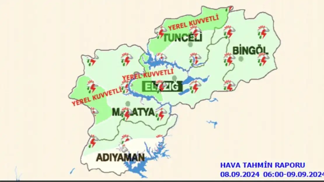 Meteorolojiden Malatya için kuvvetli yağış uyarısı