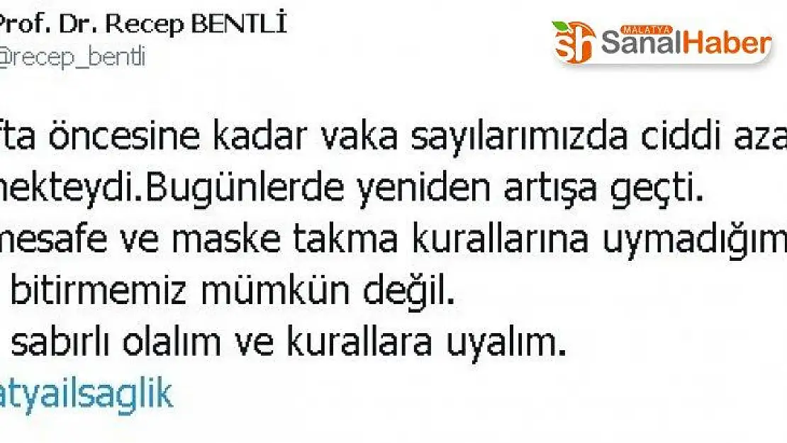 Malatya Sağlık İl Müdüründen korona virüs uyarısı