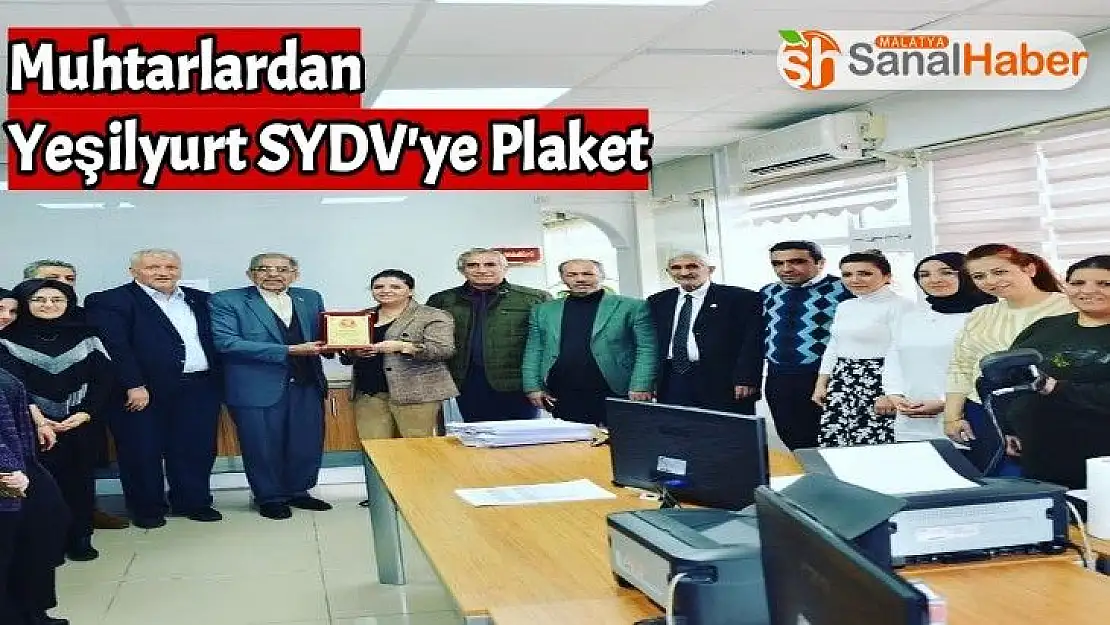 Muhtarlardan Yeşilyurt SYDV'ye Plaket