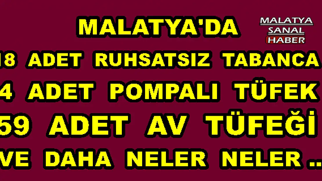 MALATYA'DA SUÇ ÖRGÜTLERİ OPERASYONUNA İLİŞKİN DETAYLAR 