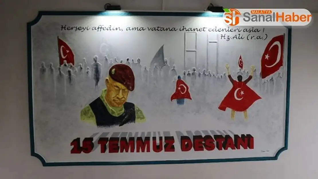 Öğretmenevi duvarına '15 Temmuz' rölyefi