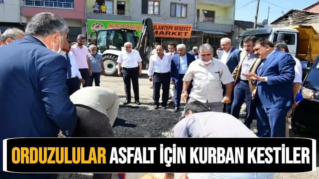 Orduzulular asfalt için kurban kestiler