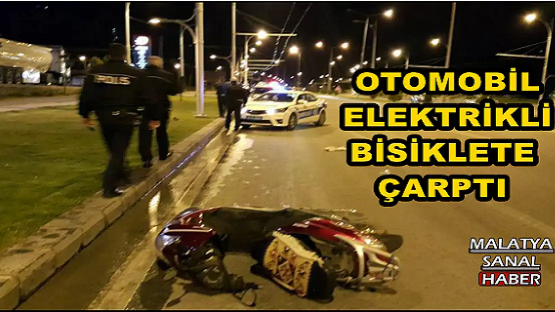 MALATYA'DA OTOMOBİL ELEKTRİKLİ BİSİKLETE ÇARPTI