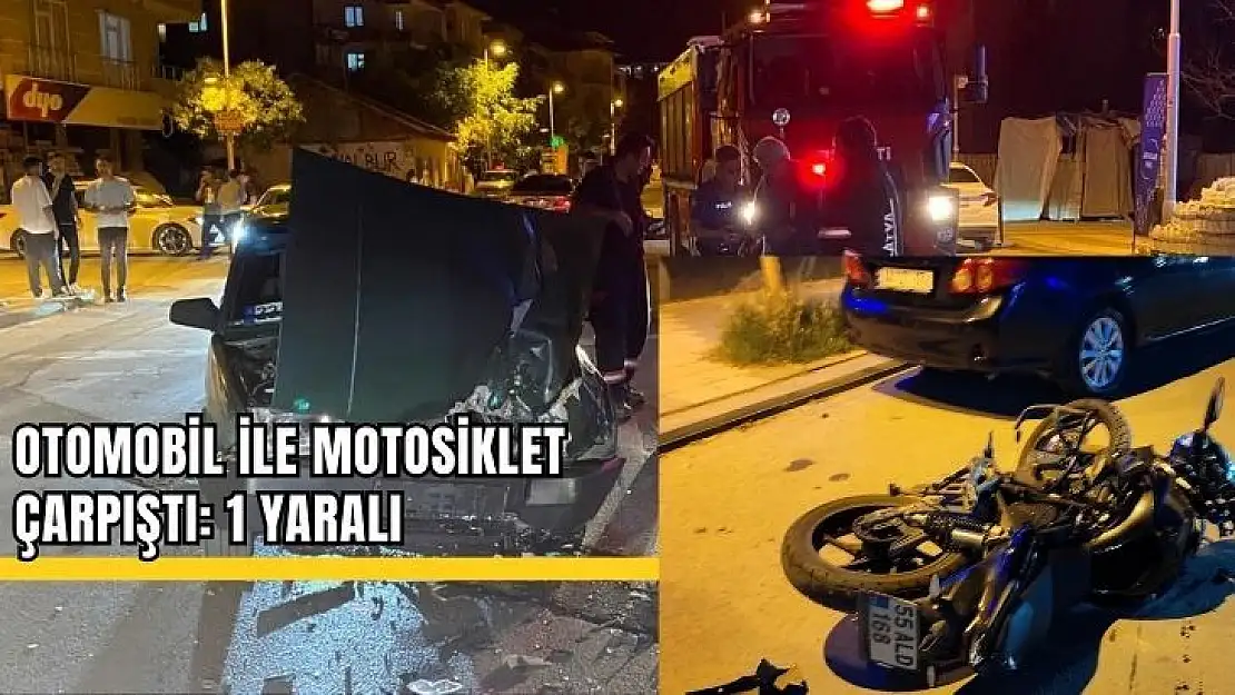 Otomobil ile motosiklet çarpıştı: 1 yaralı