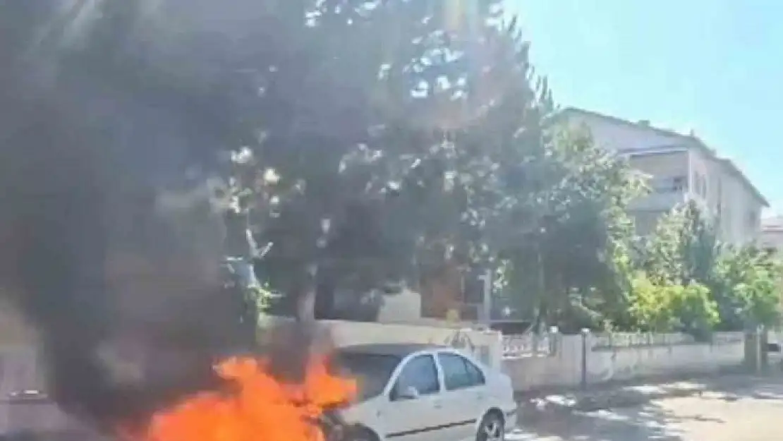 'Park halindeki araç alev alev yandı'