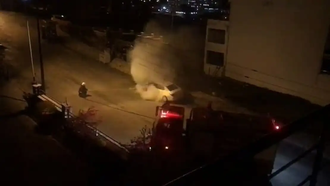 'Park halindeki araç alev topuna döndü'