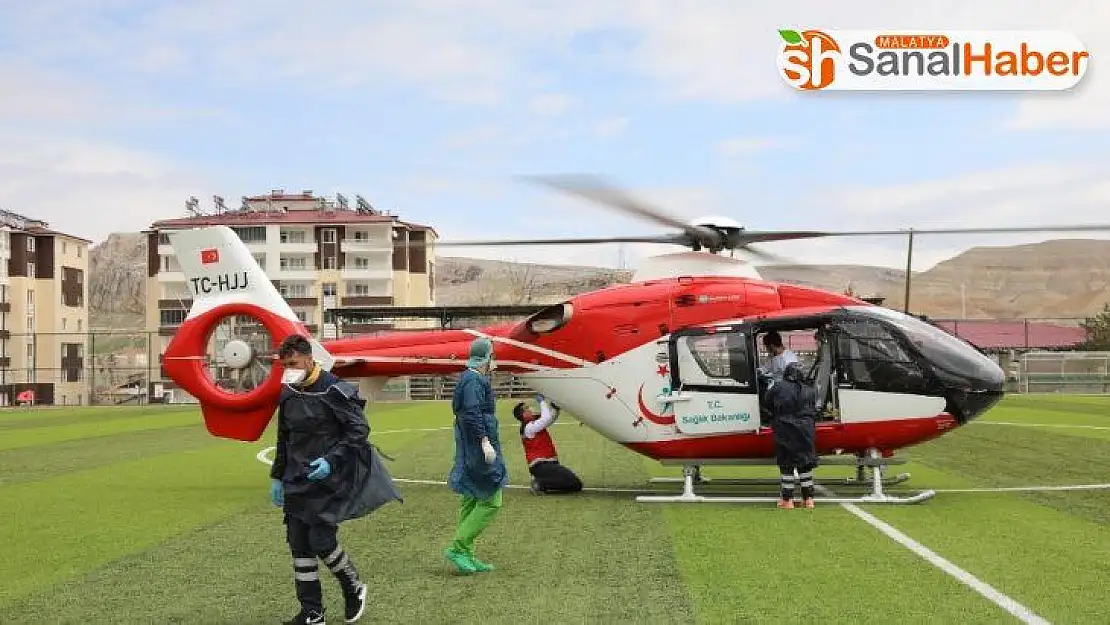 Malatya´da hasta kadın hava ambulansıyla hastaneye kaldırıldı