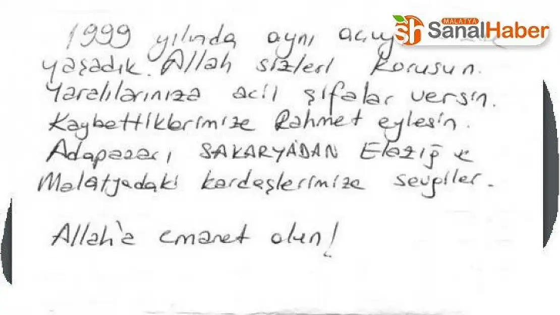 Sakaryalılardan depremzedelere duygu dolu mesajlar