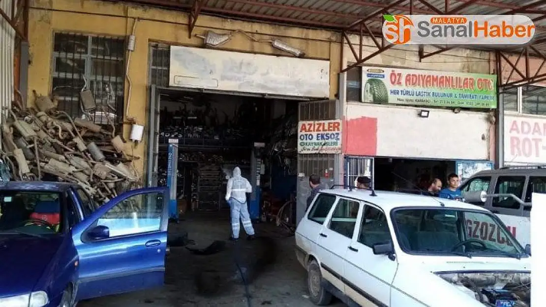 Sanayi sitesinde dezenfekte çalışması