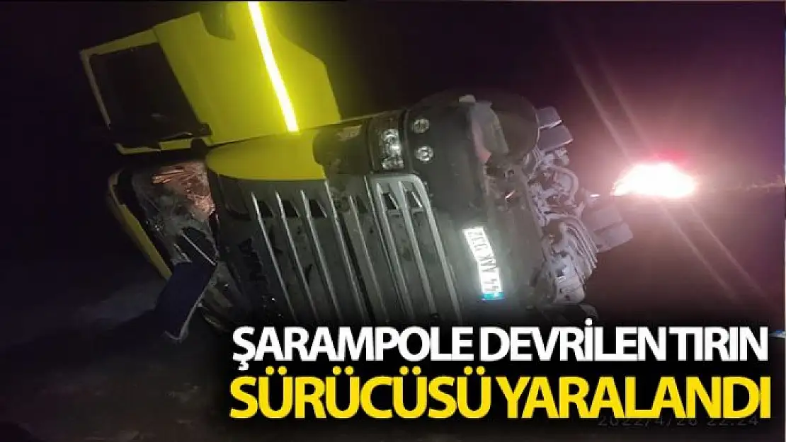 Şarampole devrilen tırın sürücüsü yaralandı