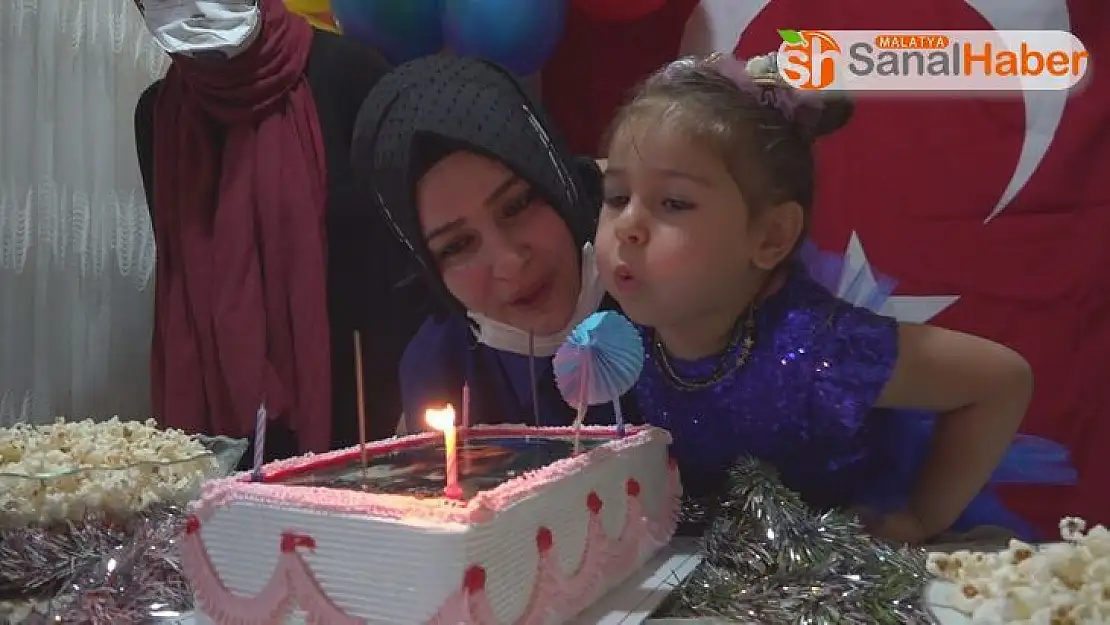 Şehit kızına doğum günü sürprizi