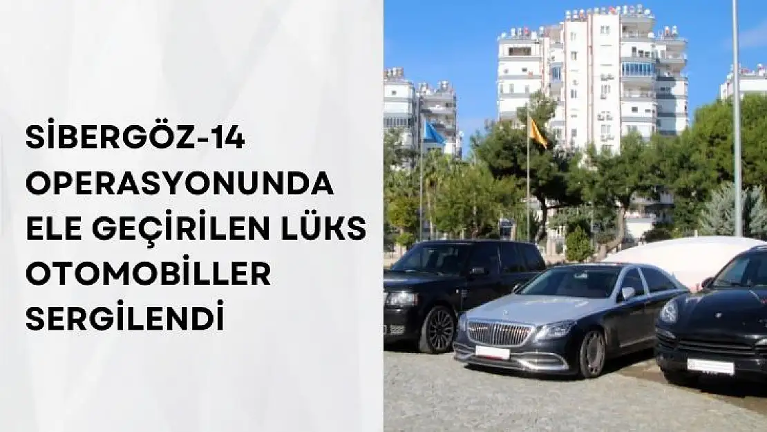 Sibergöz-14 operasyonunda ele geçirilen lüks otomobiller sergilendi