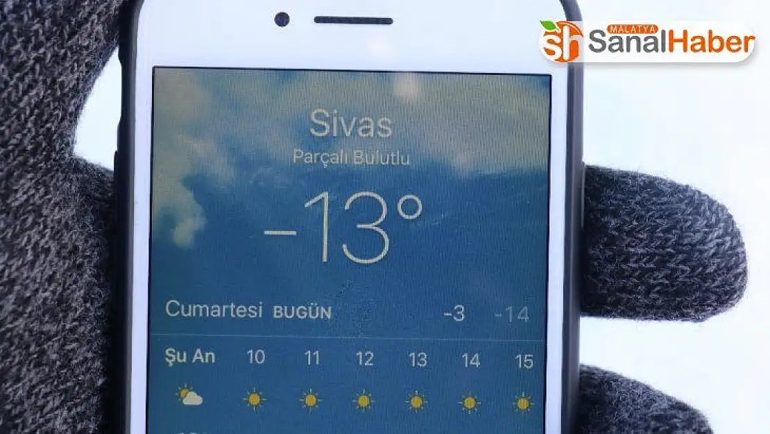 Sivas eksi 13 derece ile buz tuttu