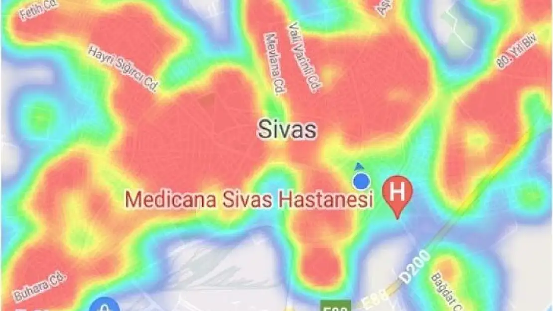 'Sivas´ın  corona virüs risk haritası kırmızı alarm veriyor'