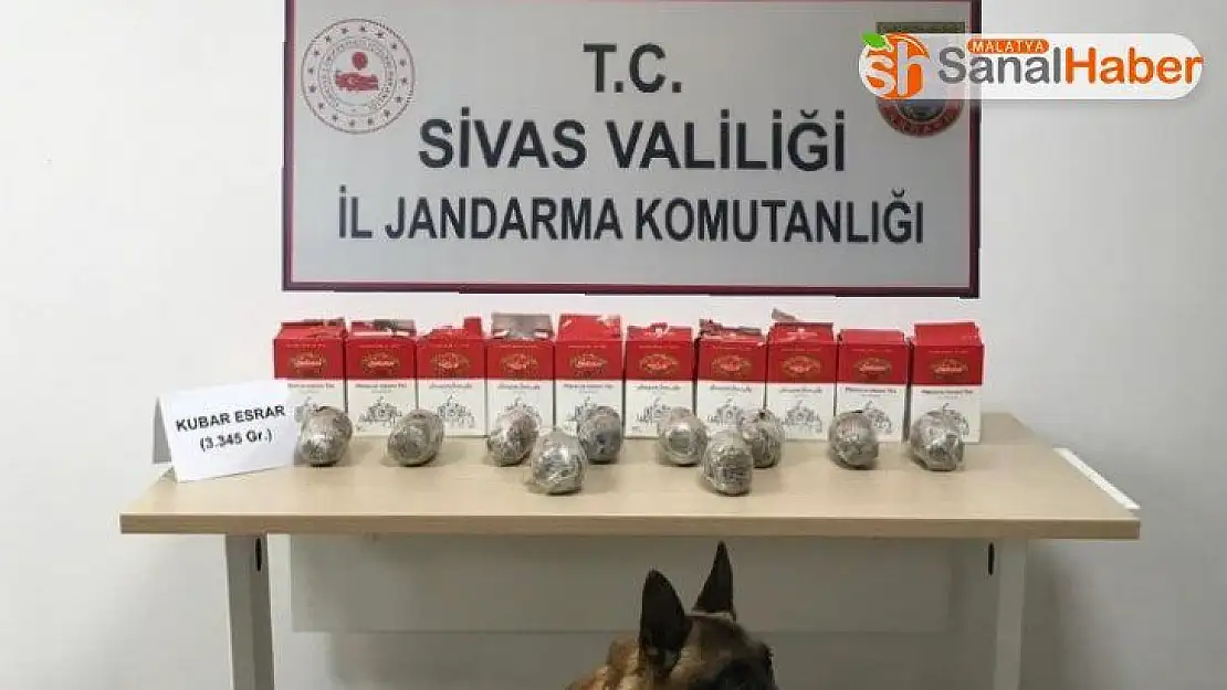 Sivas'ta 3 kilo 740 gram esrar ele geçirildi