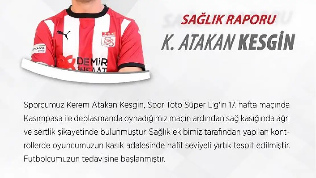 'Sivasspor´da Rize maçı öncesi sakatlık şoku!'