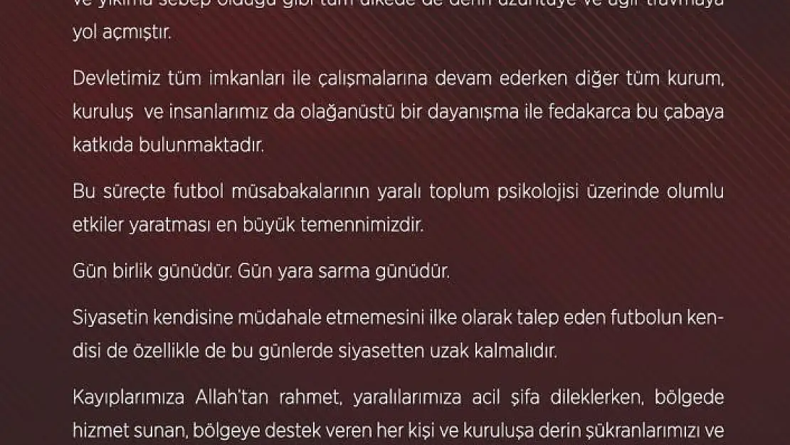 'Sivasspor´dan açıklama: ''Gün birlik günüdür'''