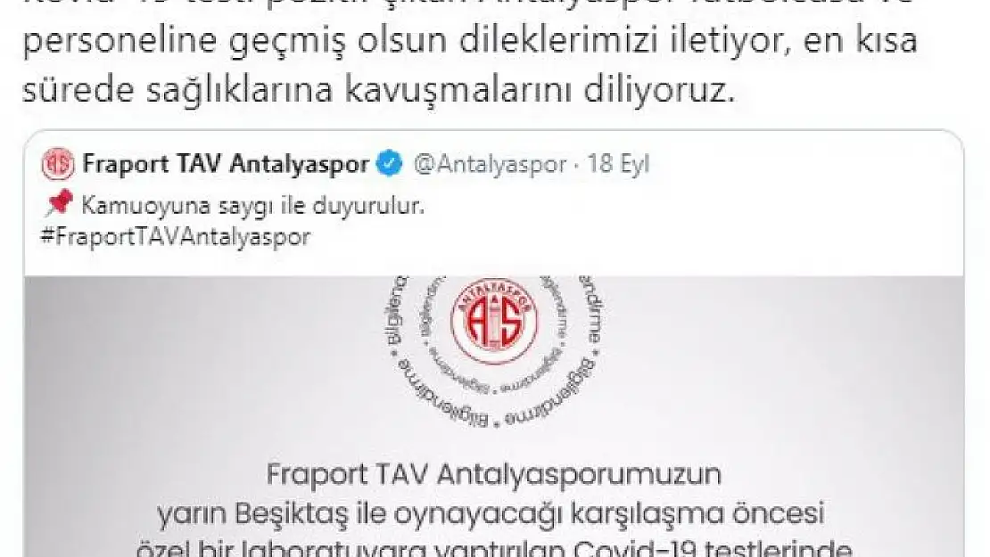 'Sivasspor´dan Antalyaspor´a geçmiş olsun mesajı'