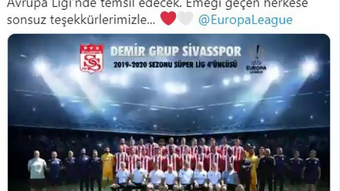 'Sivasspor´dan UEFA paylaşımı'