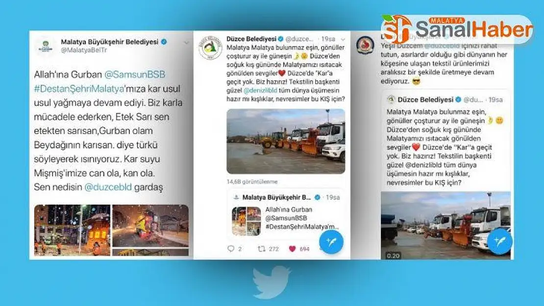 Malatya Büyükşehir Belediyesi sosyal medyada tatlı atışma başlattı