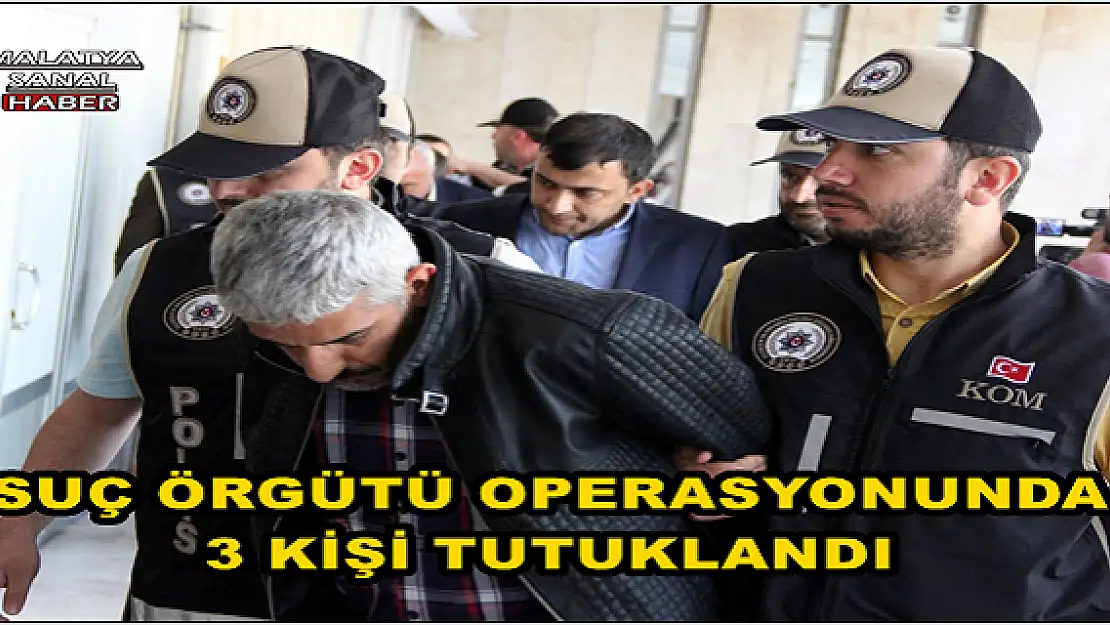 MALATYA'DA SUÇ ÖRGÜTÜ OPERASYONUNDA 3 KİŞİ TUTUKLANDI