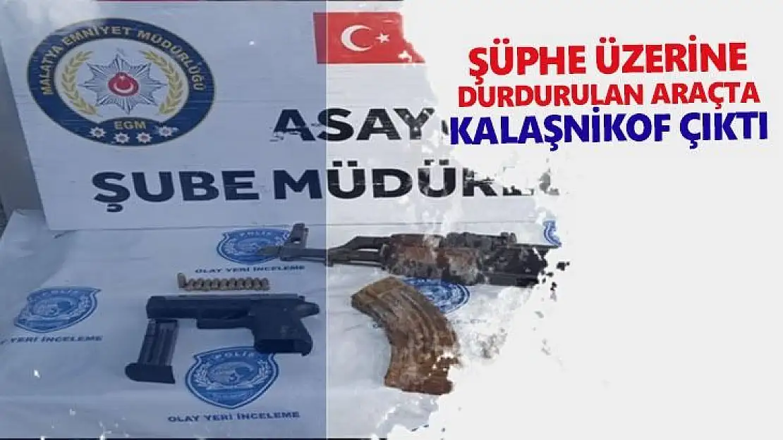 Şüphe üzerine durdurulan araçta kalaşnikof çıktı