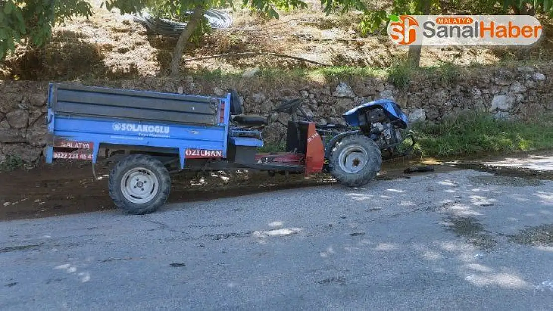 Tekeri yerinden fırlayan çapa motoru devrildi: 1 yaralı