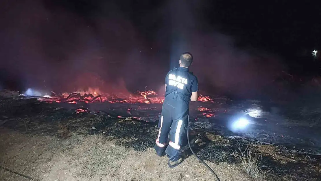 Malatya'da tonlarca kayısı odunu yanarak küle döndü