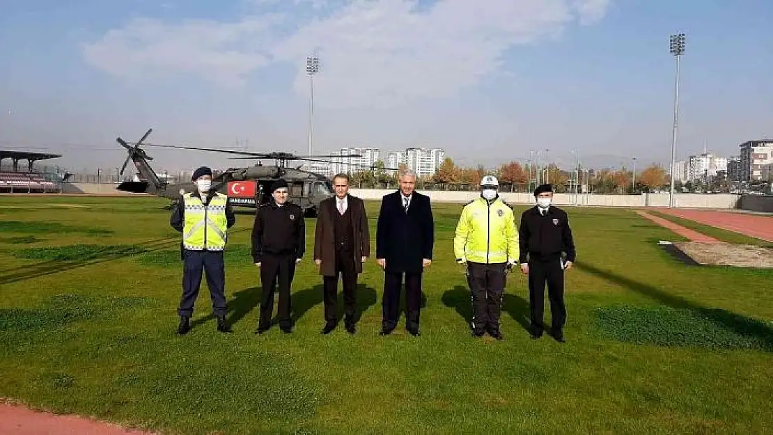 'Trafik ekiplerinin denetimi helikopterden takip edildi'