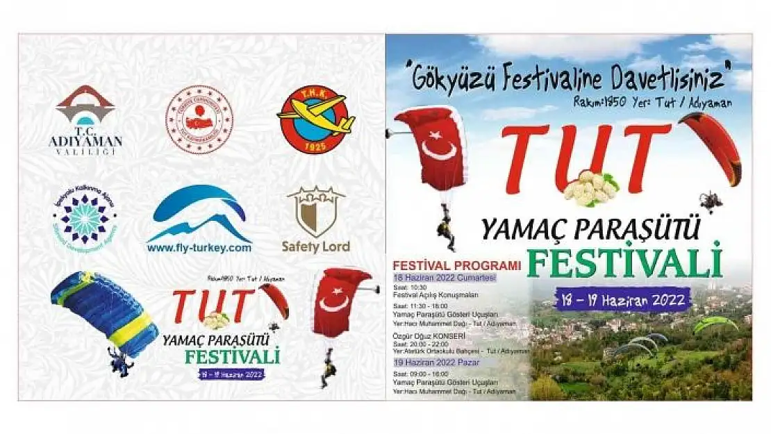 'Tut´ta Yamaç Paraşütü Festivali düzenlenecek'