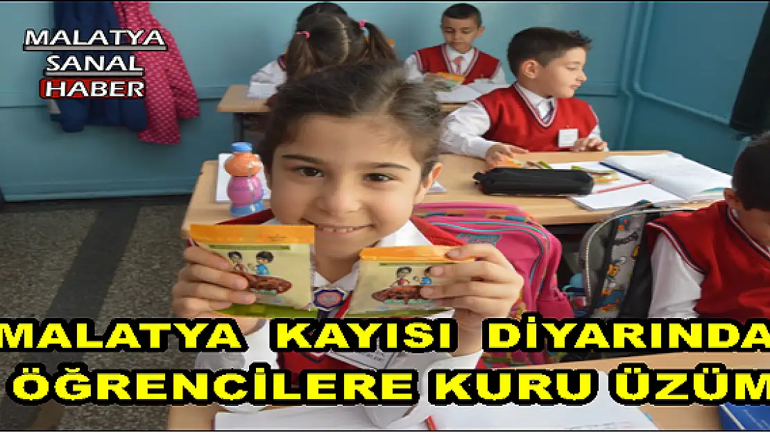 MALATYA  KAYISI  DİYARINDA ÖĞRENCİLERE KURU ÜZÜM