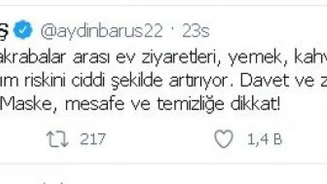 'Vali Baruş, davet ziyaretlerinden uzak durulmasını önerdi'