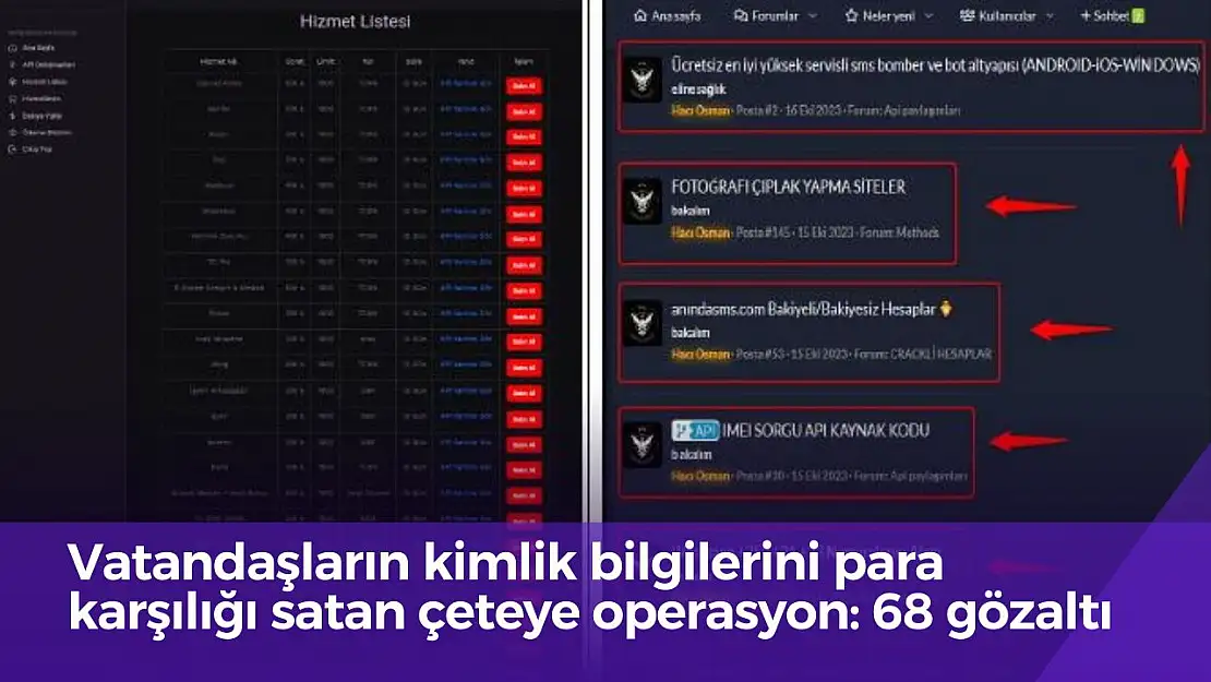 Vatandaşların kimlik bilgilerini para karşılığı satan çeteye operasyon: 68 gözaltı