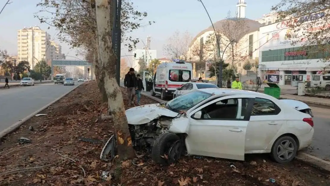 'Yayalara çarpmamak isterken ağaca çarptı: 1 yaralı'