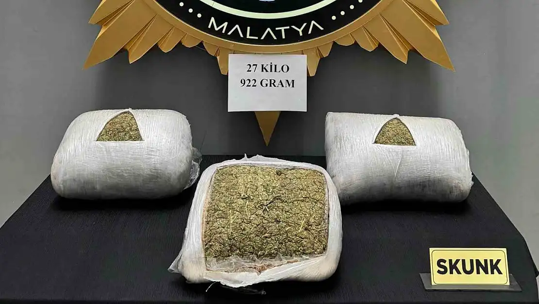 Malatya'da Yolcu otobüsüyle  uyuşturucu taşıyan şüpheli yakalandı