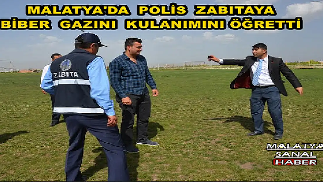 Malatya'da Polis zabıtaya biber gazı kullanımını öğretti