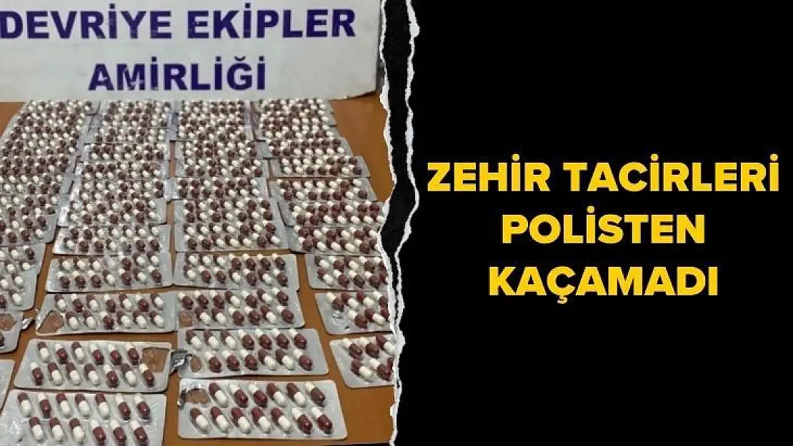 Zehir tacirleri polisten kaçamadı