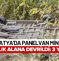 Malatya'da Panelvan Minibüs Ağaçlık Alana Devrildi: 3 Yaralı