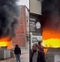 Niyazi Mahallesi'nde Metruk İş Yerinde Yangın