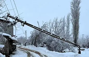 Doğanşehir'de Kar ve Tipi Elektrik Direğini Devirdi