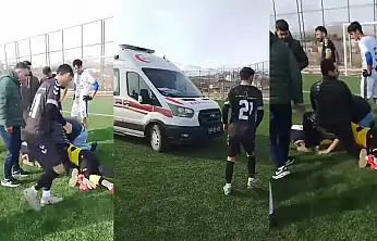 Maçta dili boğazına kaçan kaleci, hakemin müdahalesiyle kurtuldu