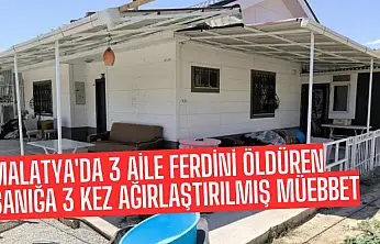 Malatya'da 3 aile ferdini öldüren sanığa 3 kez ağırlaştırılmış müebbet