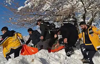 Pütürge'de Kar Engeli Aşıldı, 81 Yaşındaki Hasta Kurtarıldı