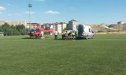 Ambulans helikopter kalp krizi geçiren hasta için havalandı