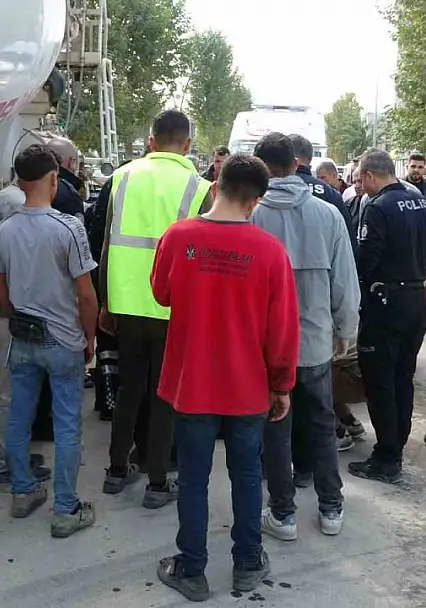 Beton mikserinin çarptığı kadın yaralandı