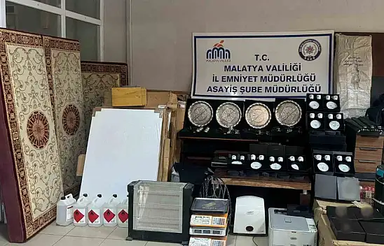 Malatya'da kamu kurumlarından 2 milyon TL'lik eşya çalan şüpheliler yakalandı